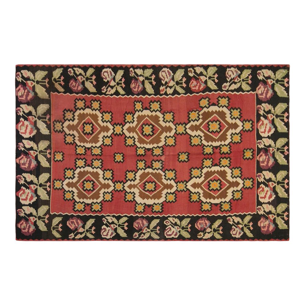 Vintage Bessarabian Kilim Rug, 6.5 x 9.2 ft, 198 x 280 cm, Handwoven Wool Kilim
