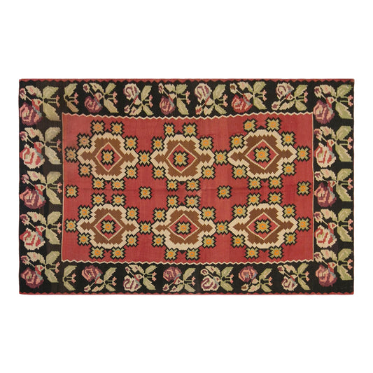 Vintage Bessarabian Kilim Rug, 6.5 x 9.2 ft, 198 x 280 cm, Handwoven Wool Kilim