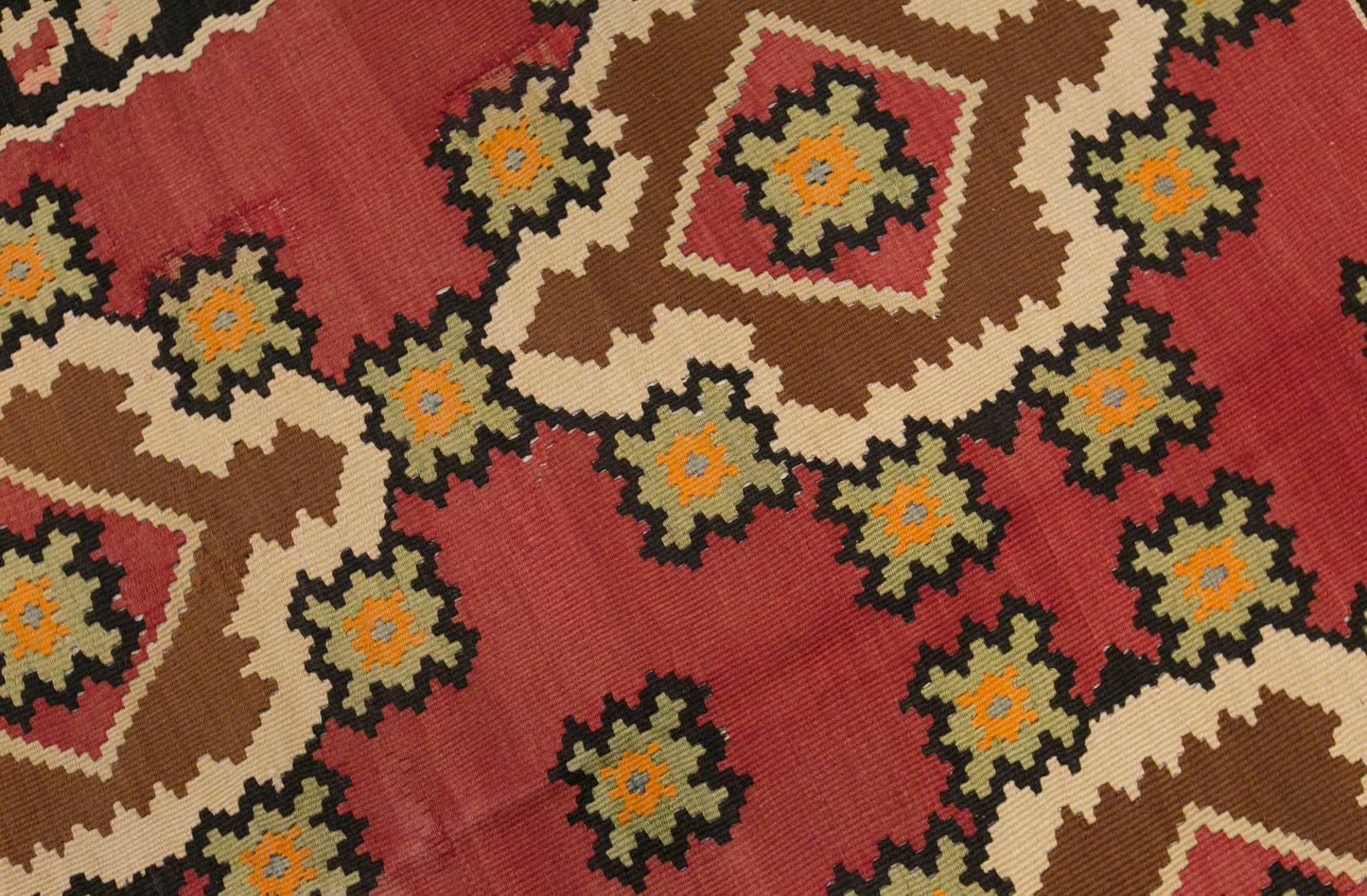 Vintage Bessarabian Kilim Rug, 6.5 x 9.2 ft, 198 x 280 cm, Handwoven Wool Kilim