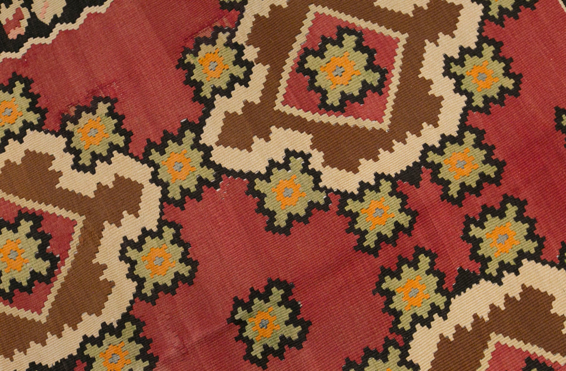 Vintage Bessarabian Kilim Rug, 6.5 x 9.2 ft, 198 x 280 cm, Handwoven Wool Kilim
