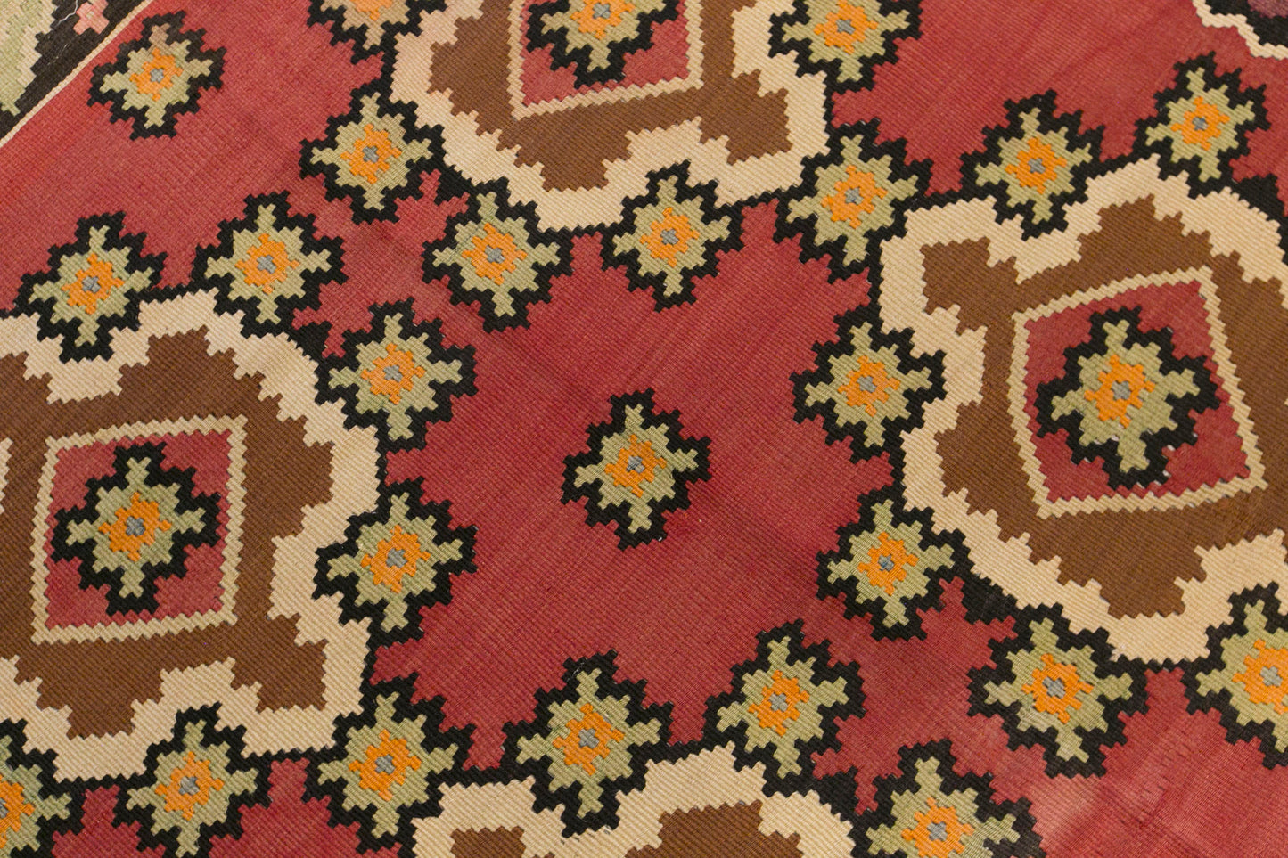 Vintage Bessarabian Kilim Rug, 6.5 x 9.2 ft, 198 x 280 cm, Handwoven Wool Kilim