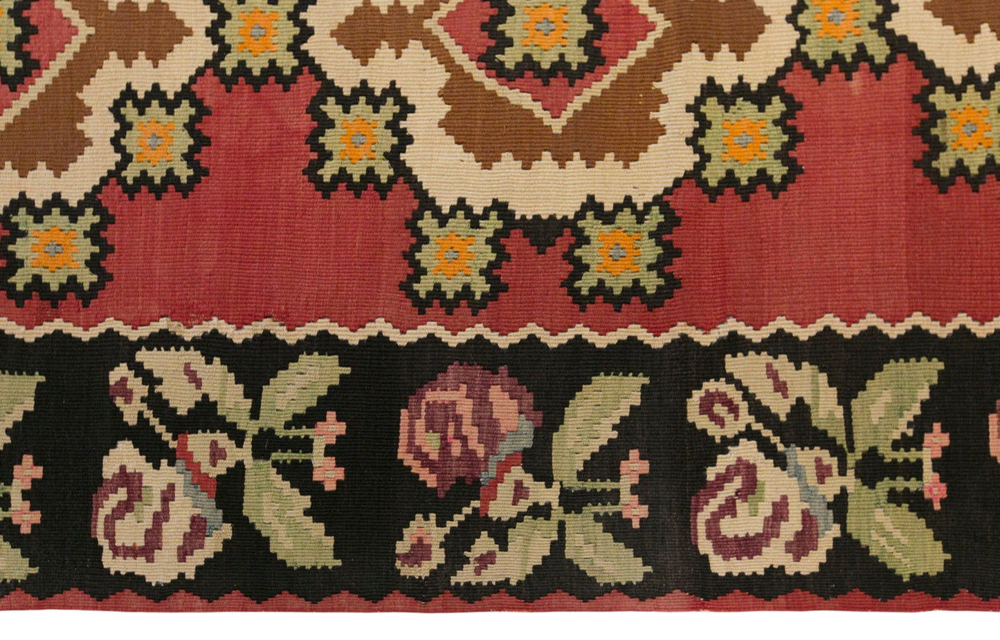 Vintage Bessarabian Kilim Rug, 6.5 x 9.2 ft, 198 x 280 cm, Handwoven Wool Kilim