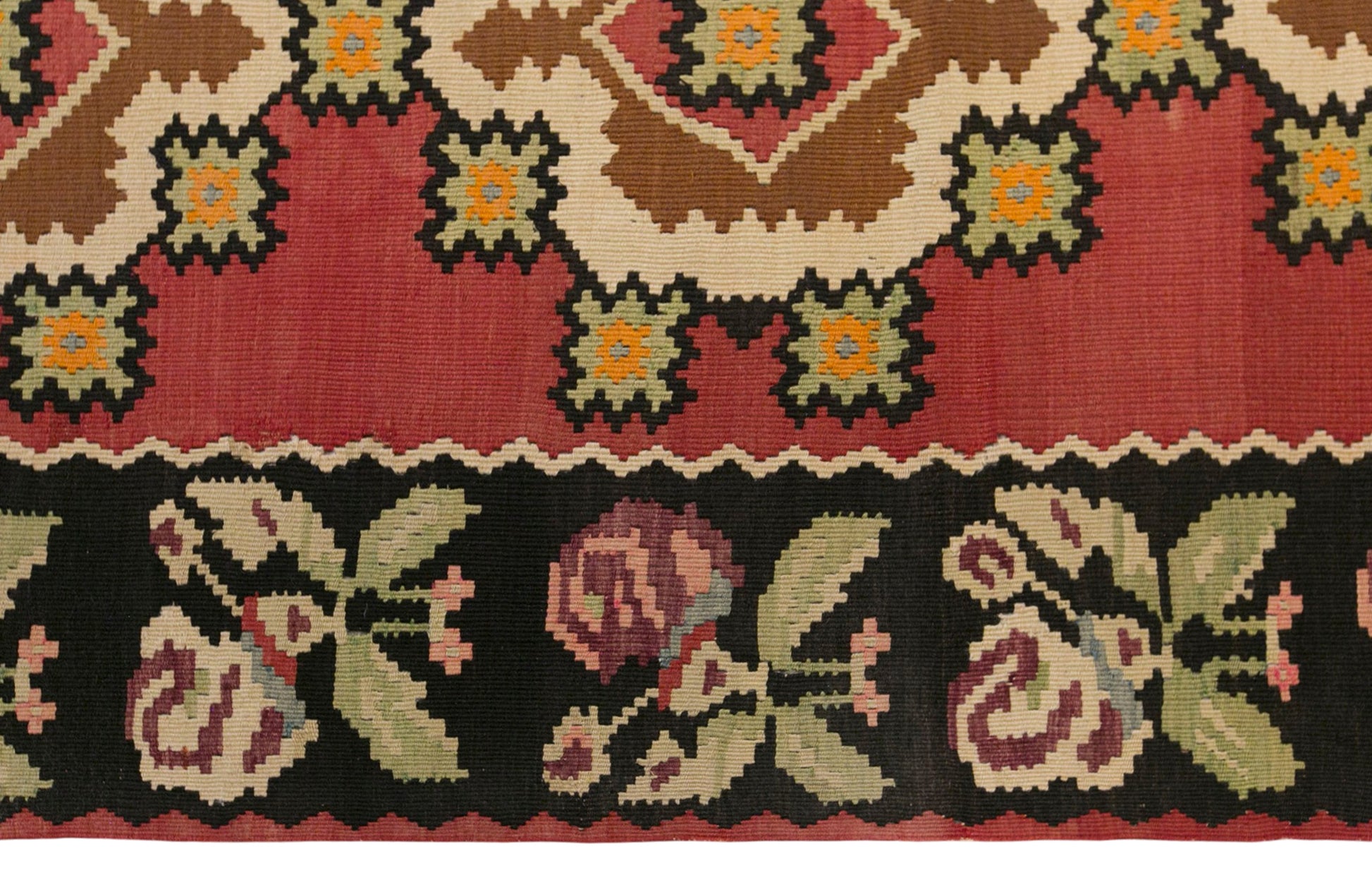 Vintage Bessarabian Kilim Rug, 6.5 x 9.2 ft, 198 x 280 cm, Handwoven Wool Kilim