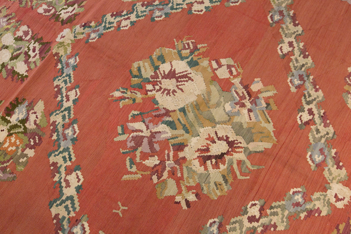 Vintage Bessarabian Kilim Rug, 6.9 x 9.2 ft, 210 x 280 cm, Handwoven Wool Kilim