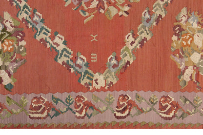Vintage Bessarabian Kilim Rug, 6.9 x 9.2 ft, 210 x 280 cm, Handwoven Wool Kilim