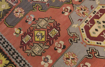 Vintage Bessarabian Kilim Rug, 8.0 x 10.7 ft, 245 x 325 cm, Handwoven Wool Kilim