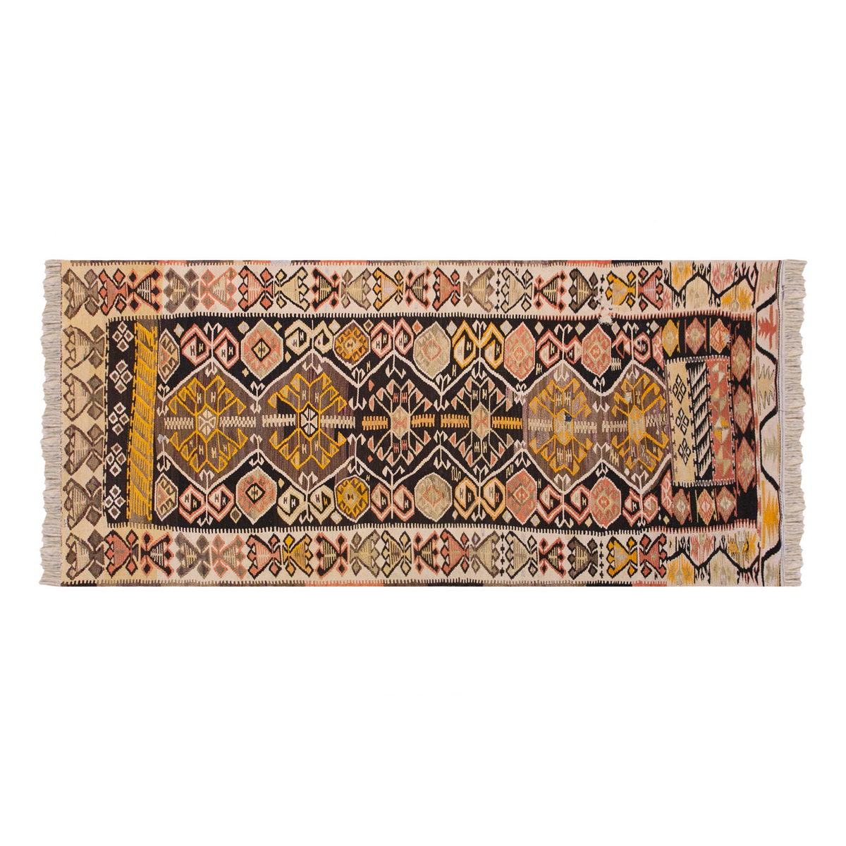 Vintage Central Anatolian Kilim Runner, 110 × 310 cm, 3.7 × 10.2 ft