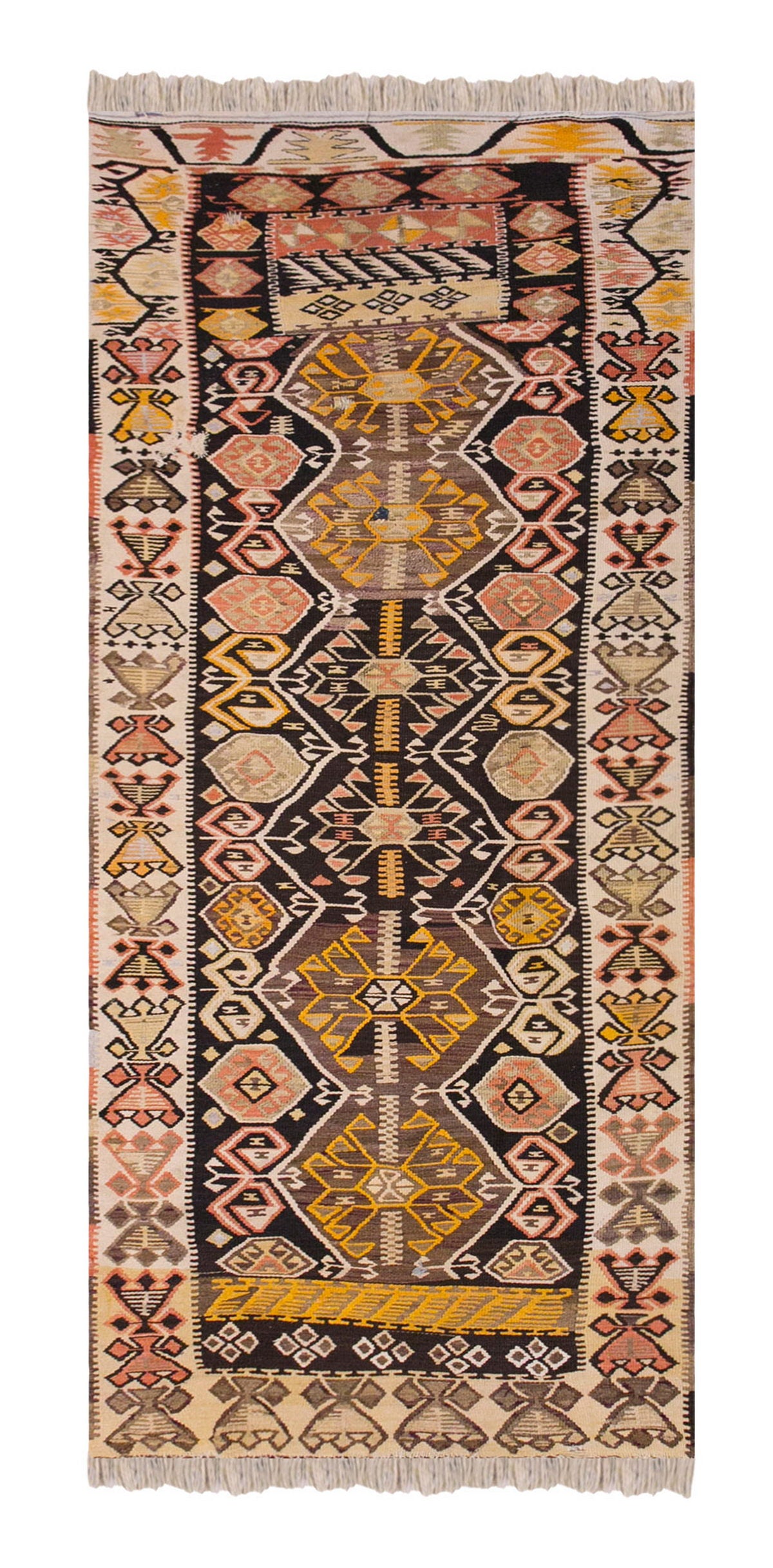 Vintage Central Anatolian Kilim Runner, 110 × 310 cm, 3.7 × 10.2 ft