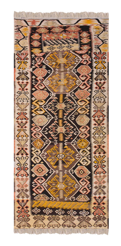Vintage Central Anatolian Kilim Runner, 110 × 310 cm, 3.7 × 10.2 ft