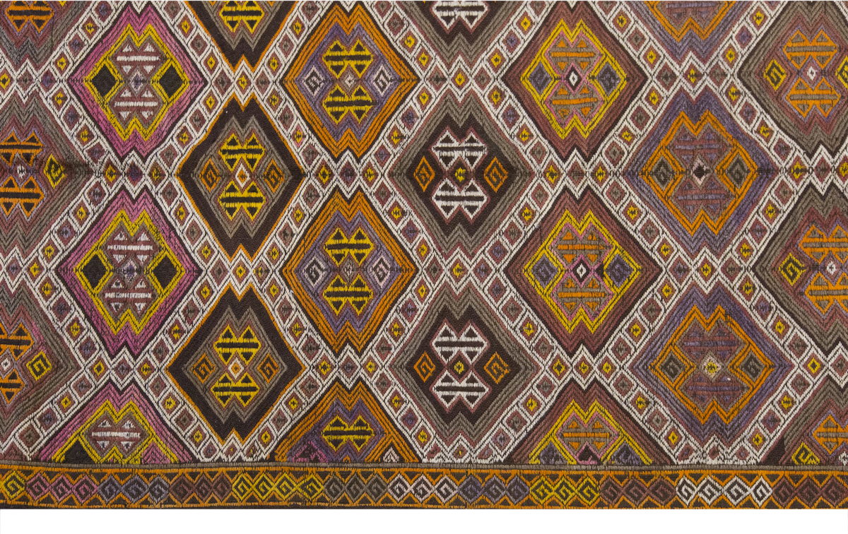 Vintage Cicim Runner Rug, 137 x 424 cm / 4.6 x 14 feet