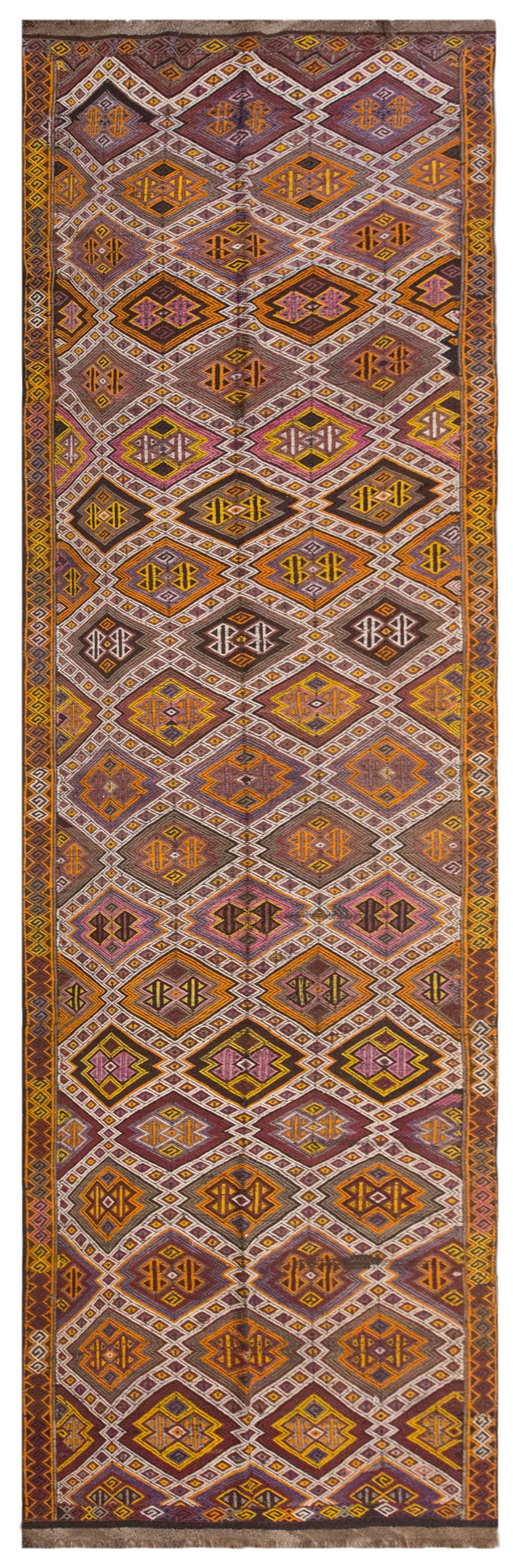 Vintage Cicim Runner Rug, 137 x 424 cm / 4.6 x 14 feet