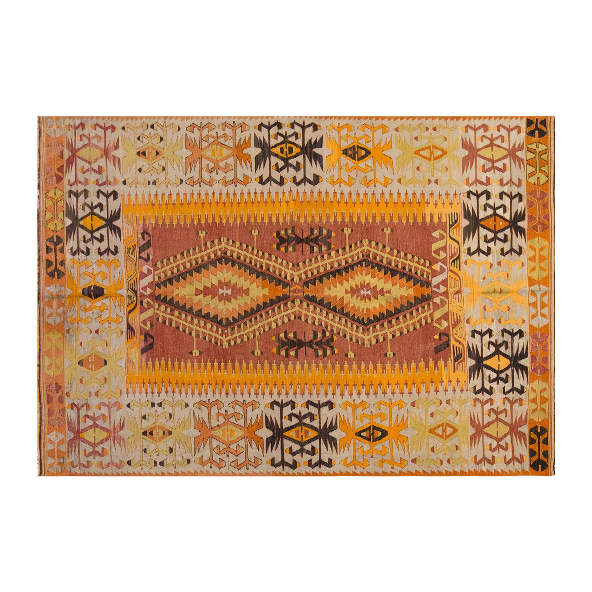Vintage Denizli Çal Kilim, 170 x 291 cm / 5.7 x 9.7 ft Kilim