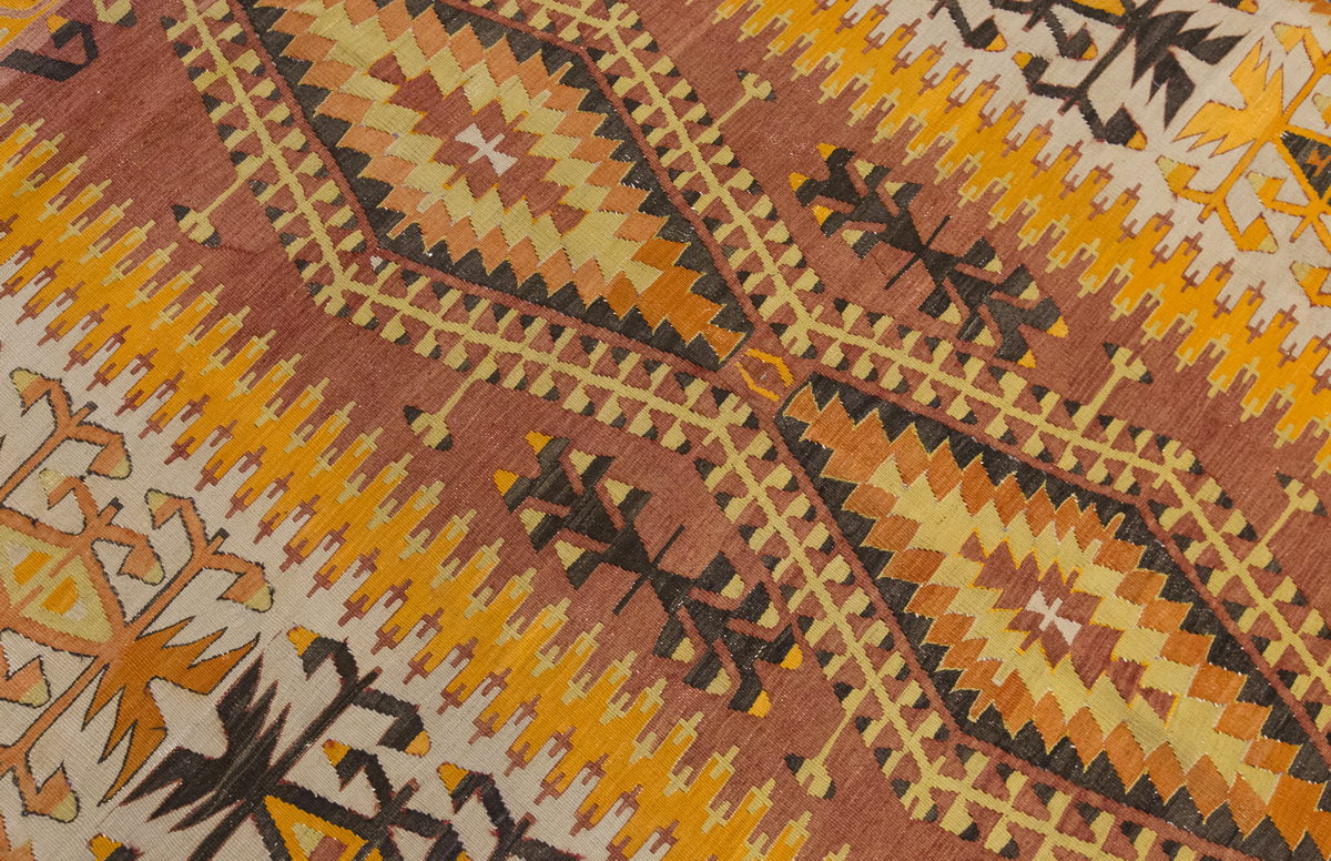 Vintage Denizli Çal Kilim, 170 x 291 cm / 5.7 x 9.7 ft Kilim