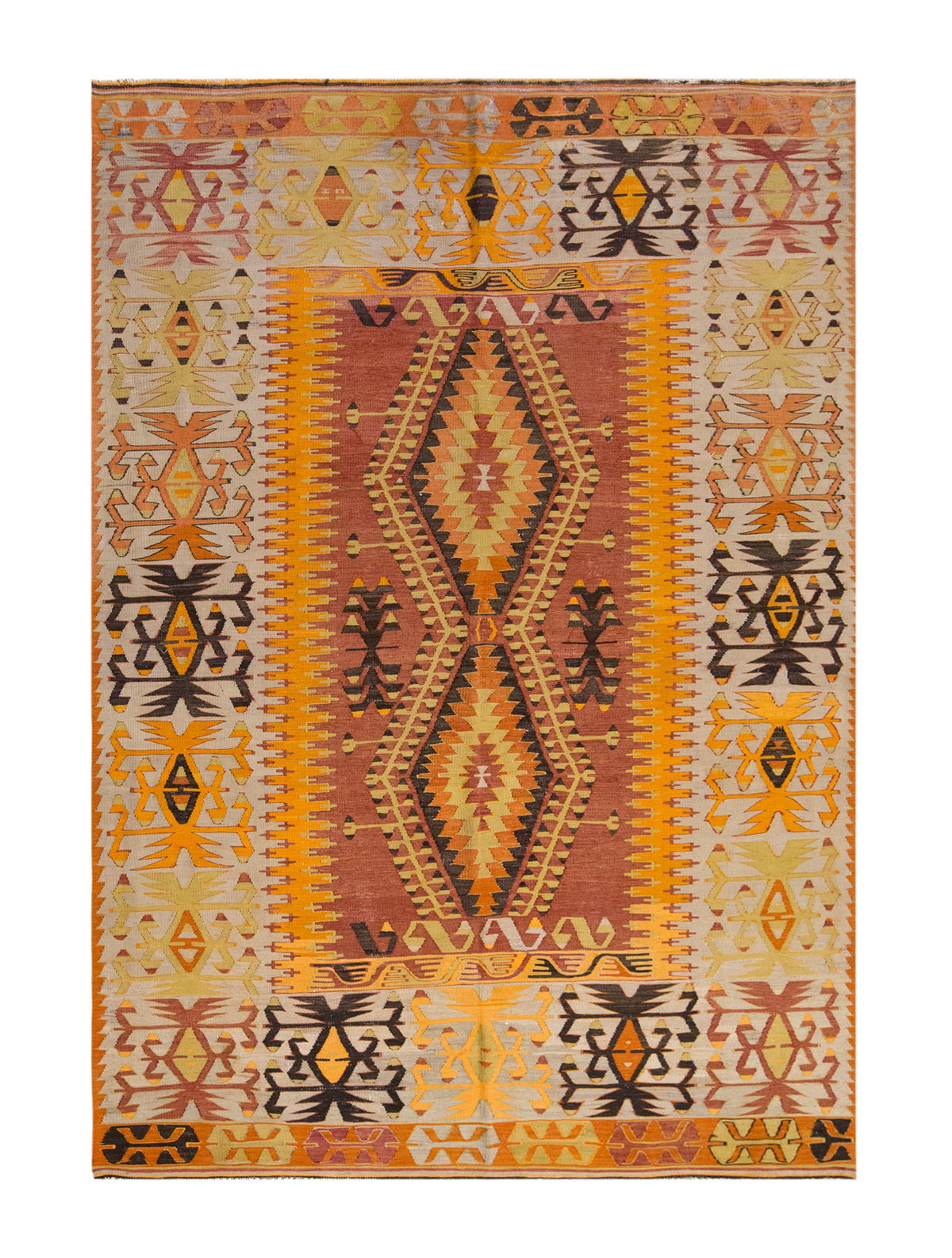 Vintage Denizli Çal Kilim, 170 x 291 cm / 5.7 x 9.7 ft Kilim
