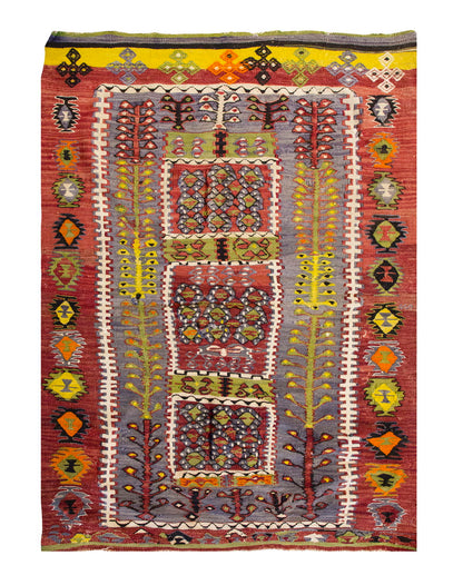 Vintage Denizli Esme Kilim Rug, 3.6 x 5 feet, 108 x 154 cm
