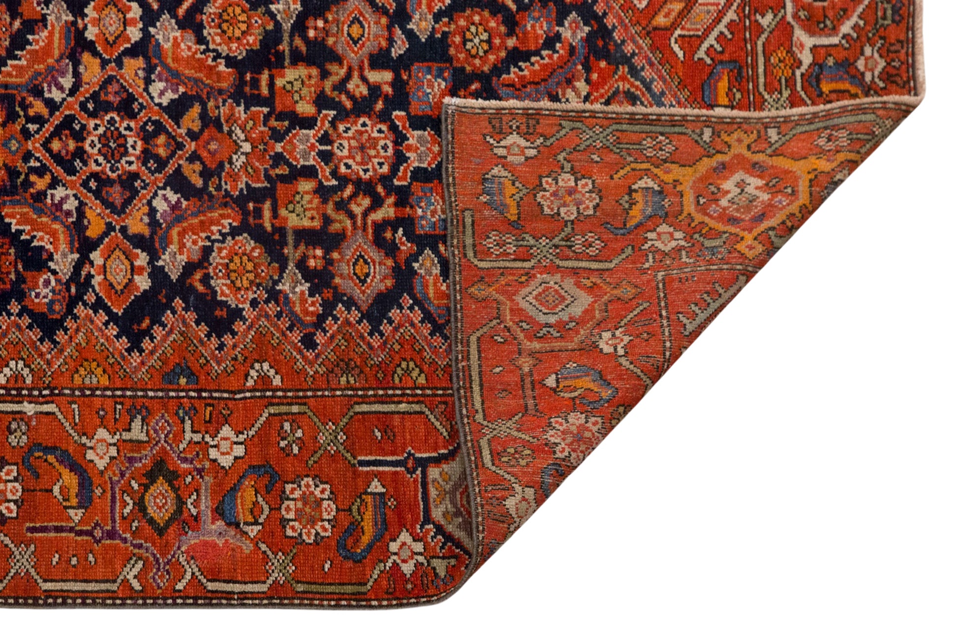 Vintage Handwoven Wool Rug, 107 x 235 cm / 3.5 x 7.7 ft