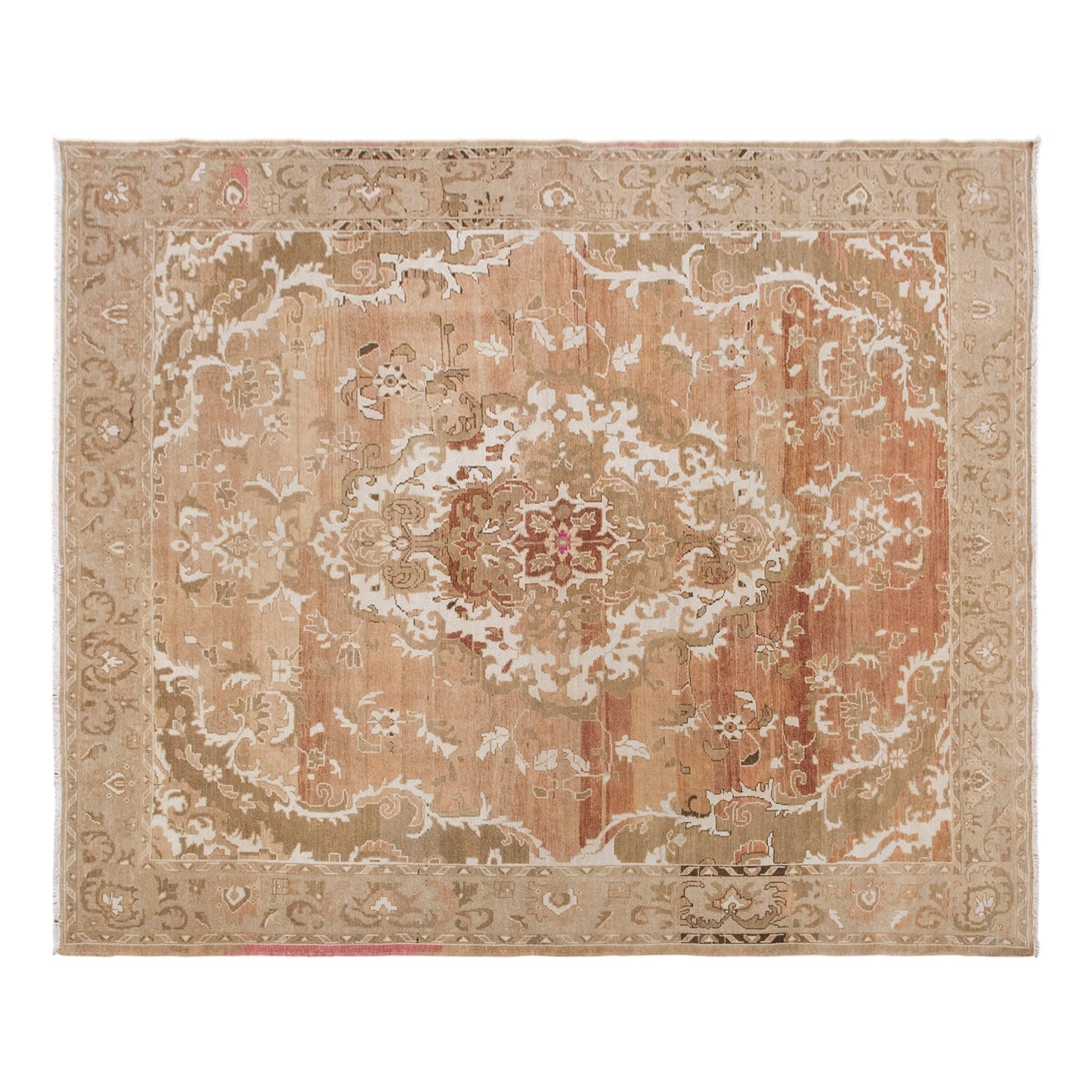 Vintage Handwoven Wool Rug, 255 x 300 cm / 8.4 x 9.8 ft
