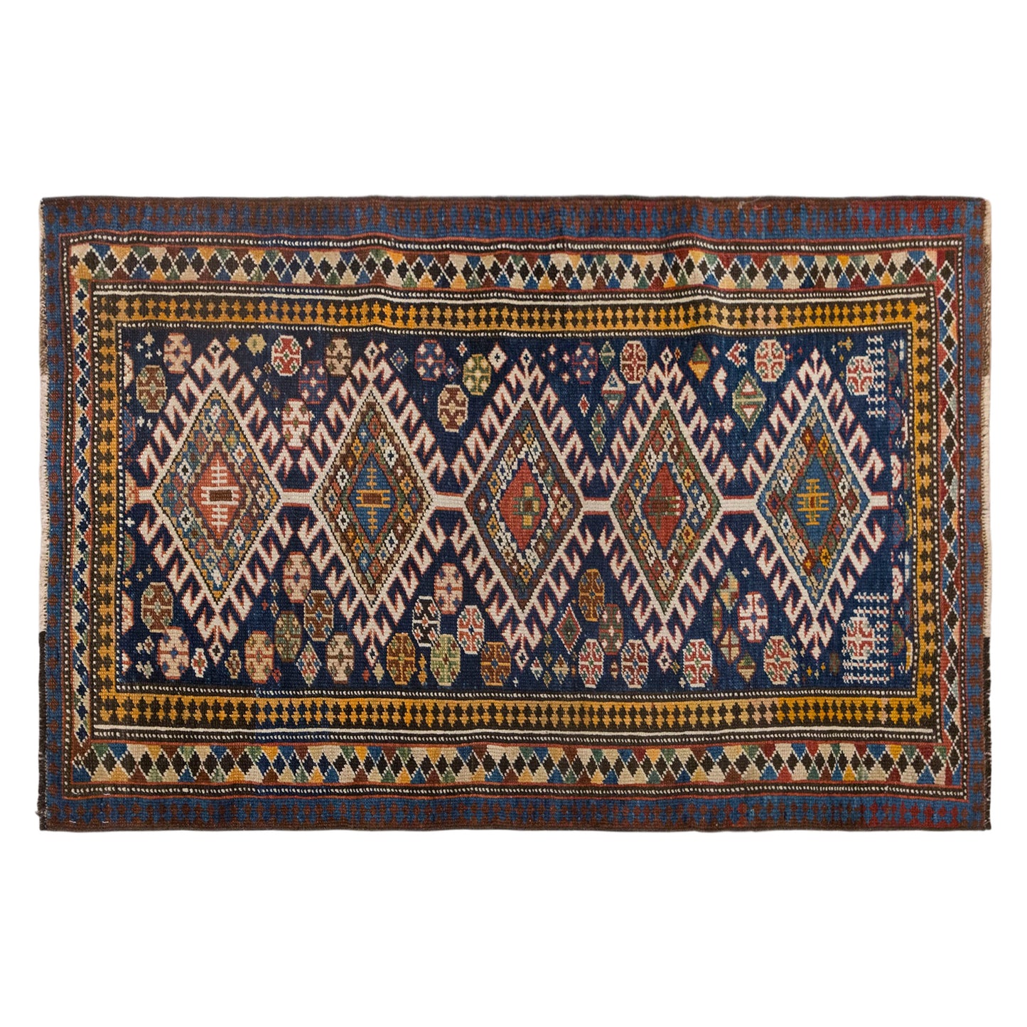 Vintage Handwoven Wool Rug, 88 x 132 cm / 2.9 x 4.3 ft