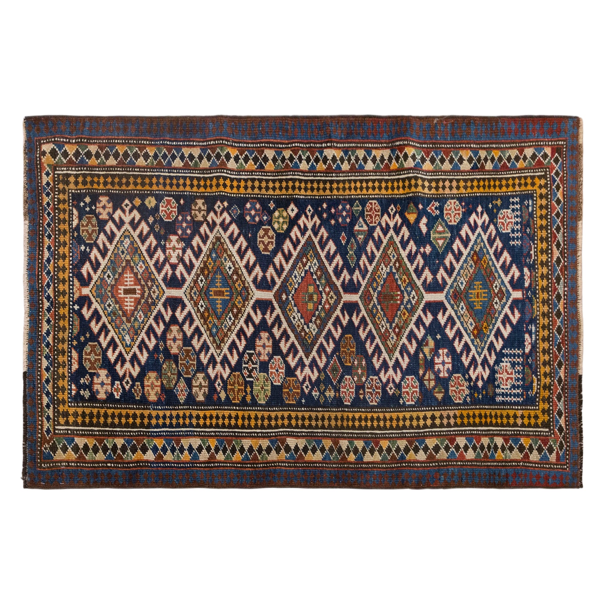 Vintage Handwoven Wool Rug, 88 x 132 cm / 2.9 x 4.3 ft
