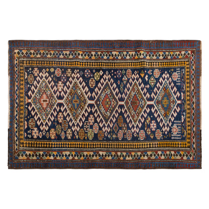 Vintage Handwoven Wool Rug, 88 x 132 cm / 2.9 x 4.3 ft