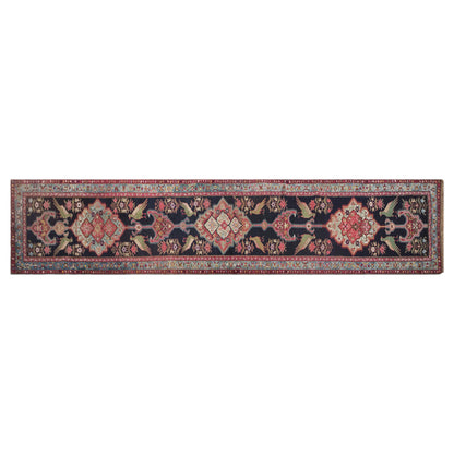Vintage Handwoven Wool Runner, 106 x 550 cm, 3.5 x 18 ft