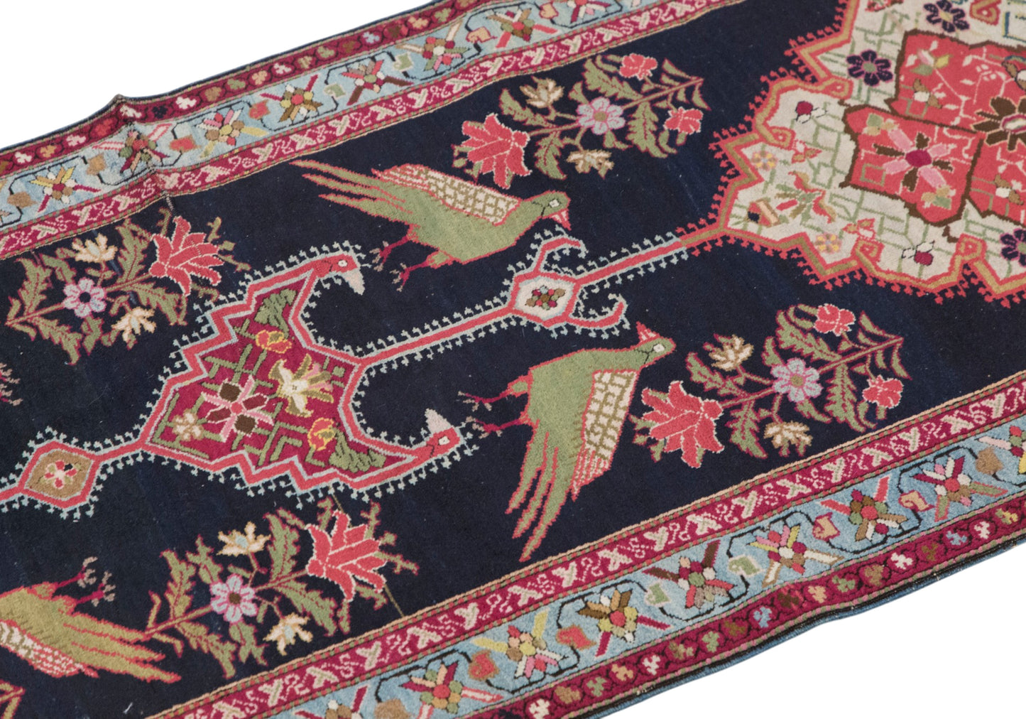 Vintage Handwoven Wool Runner, 106 x 550 cm, 3.5 x 18 ft