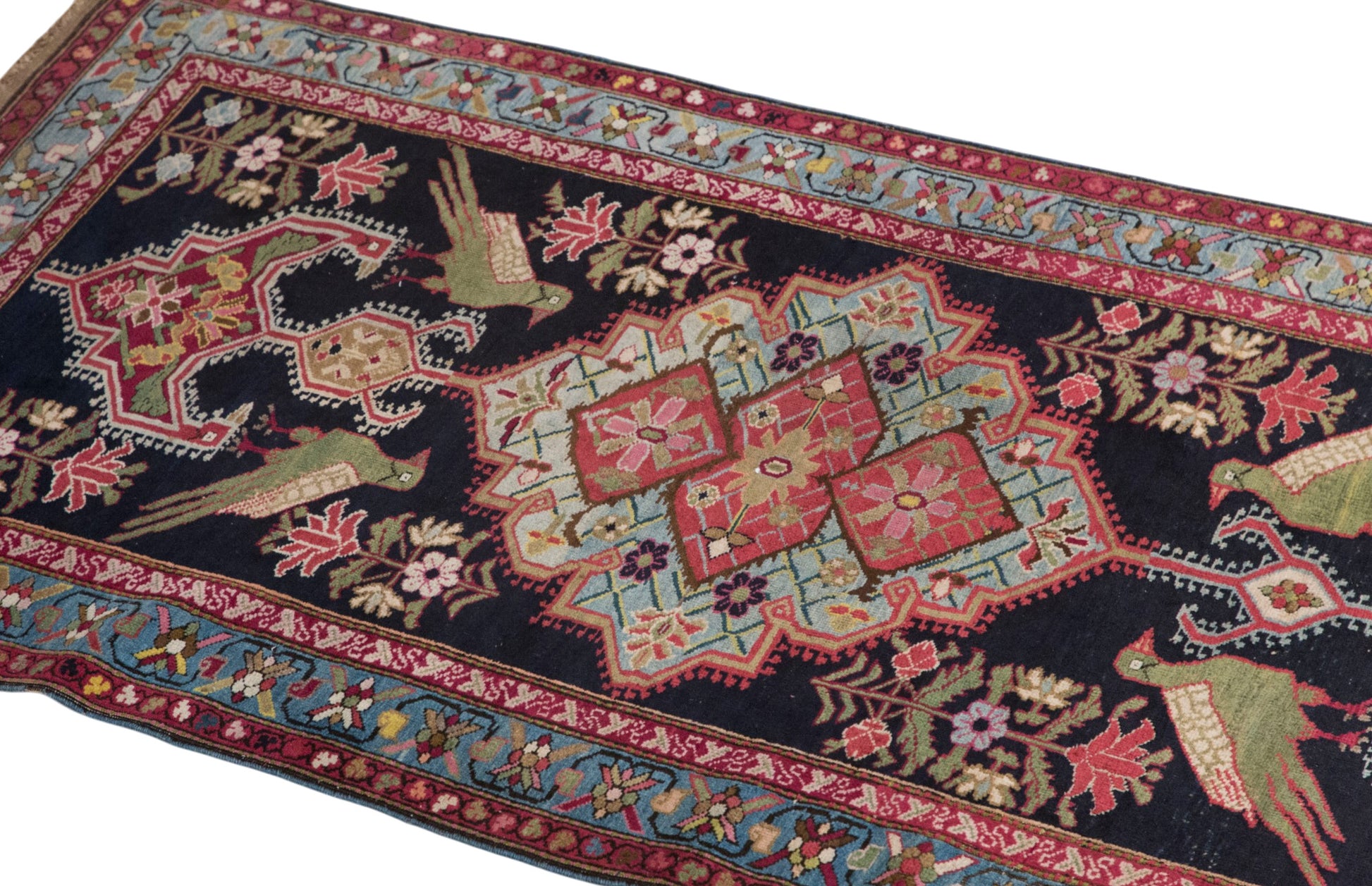 Vintage Handwoven Wool Runner, 106 x 550 cm, 3.5 x 18 ft