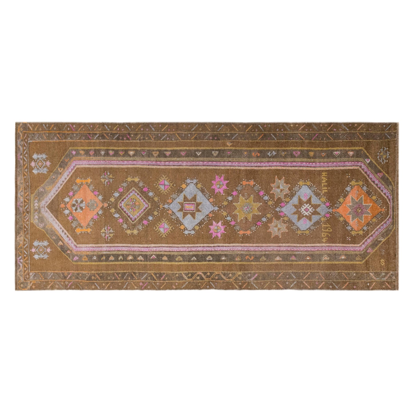 Vintage Handwoven Wool Runner, 138 x 365 cm, 4.5 x 12 ft