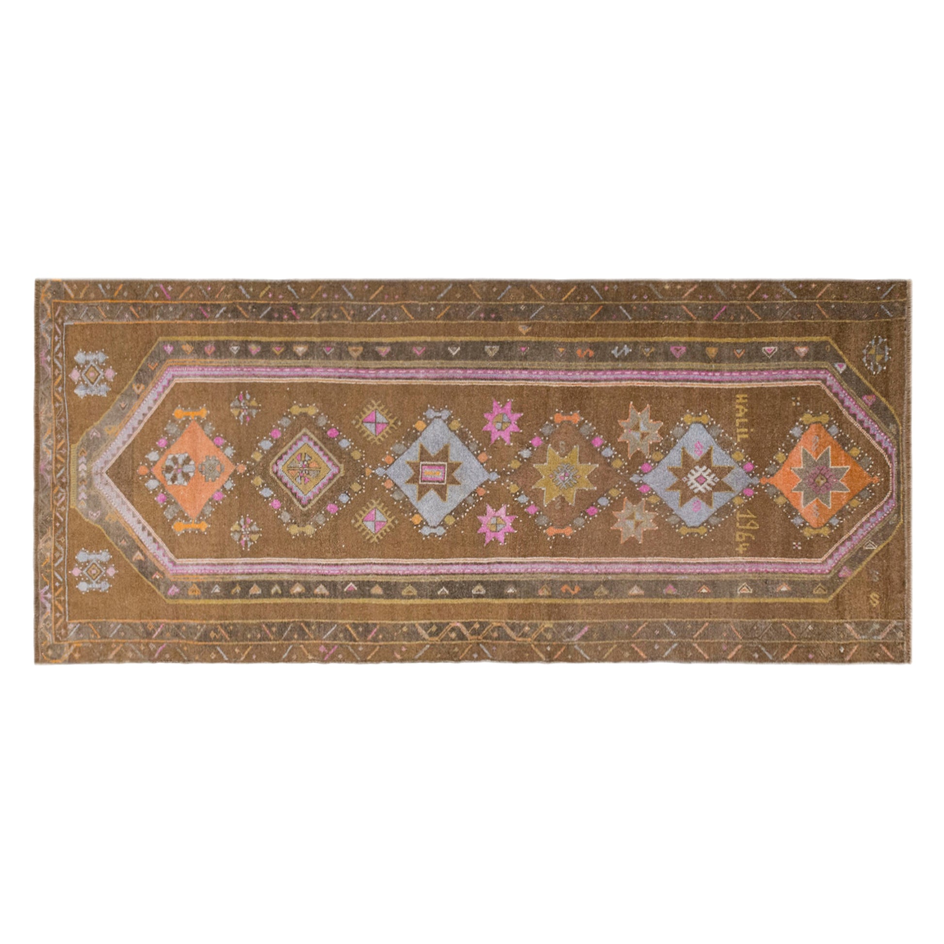 Vintage Handwoven Wool Runner, 138 x 365 cm, 4.5 x 12 ft