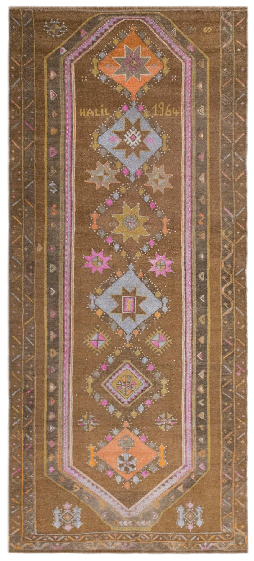 Vintage Handwoven Wool Runner, 138 x 365 cm, 4.5 x 12 ft