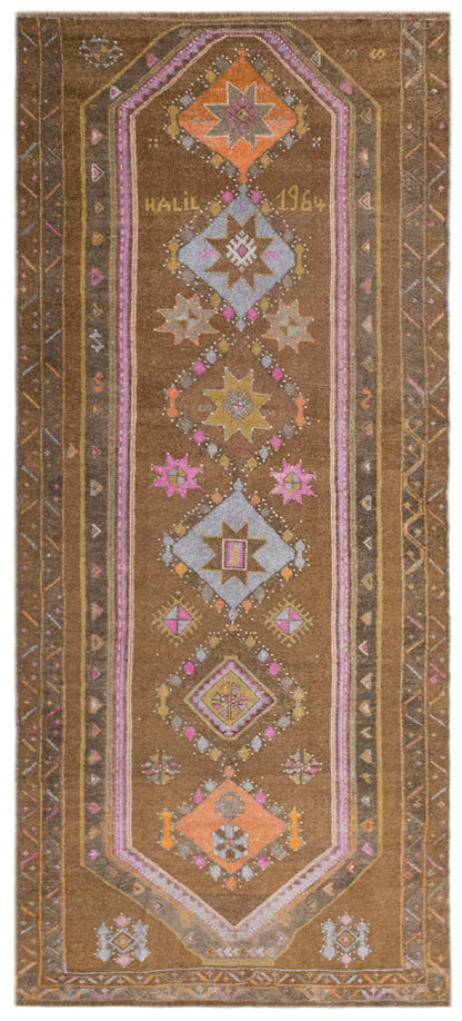Vintage Handwoven Wool Runner, 138 x 365 cm, 4.5 x 12 ft