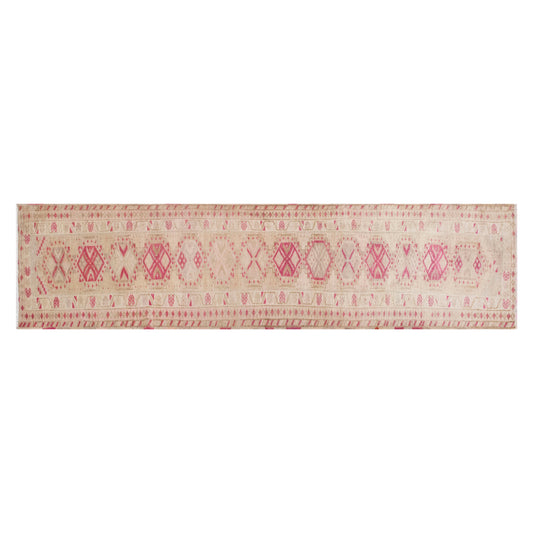 Vintage Handwoven Wool Runner, 83 x 413 cm, 2.7 x 14 ft