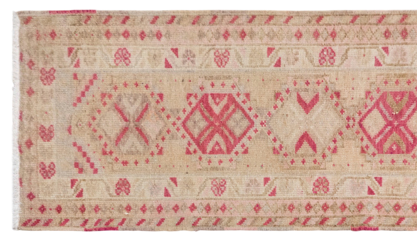 Vintage Handwoven Wool Runner, 83 x 413 cm, 2.7 x 14 ft