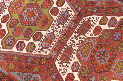 Vintage Hotamış Kilim Rug, 3.8 x 6.2 ft, 115 x 190 cm, Handwoven Turkish Wool Kilim