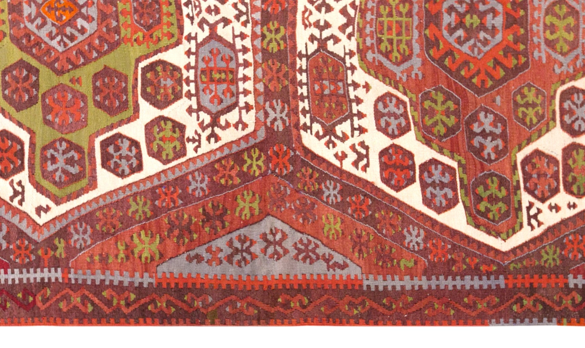 Vintage Hotamış Kilim Rug, 3.8 x 6.2 ft, 115 x 190 cm, Handwoven Turkish Wool Kilim