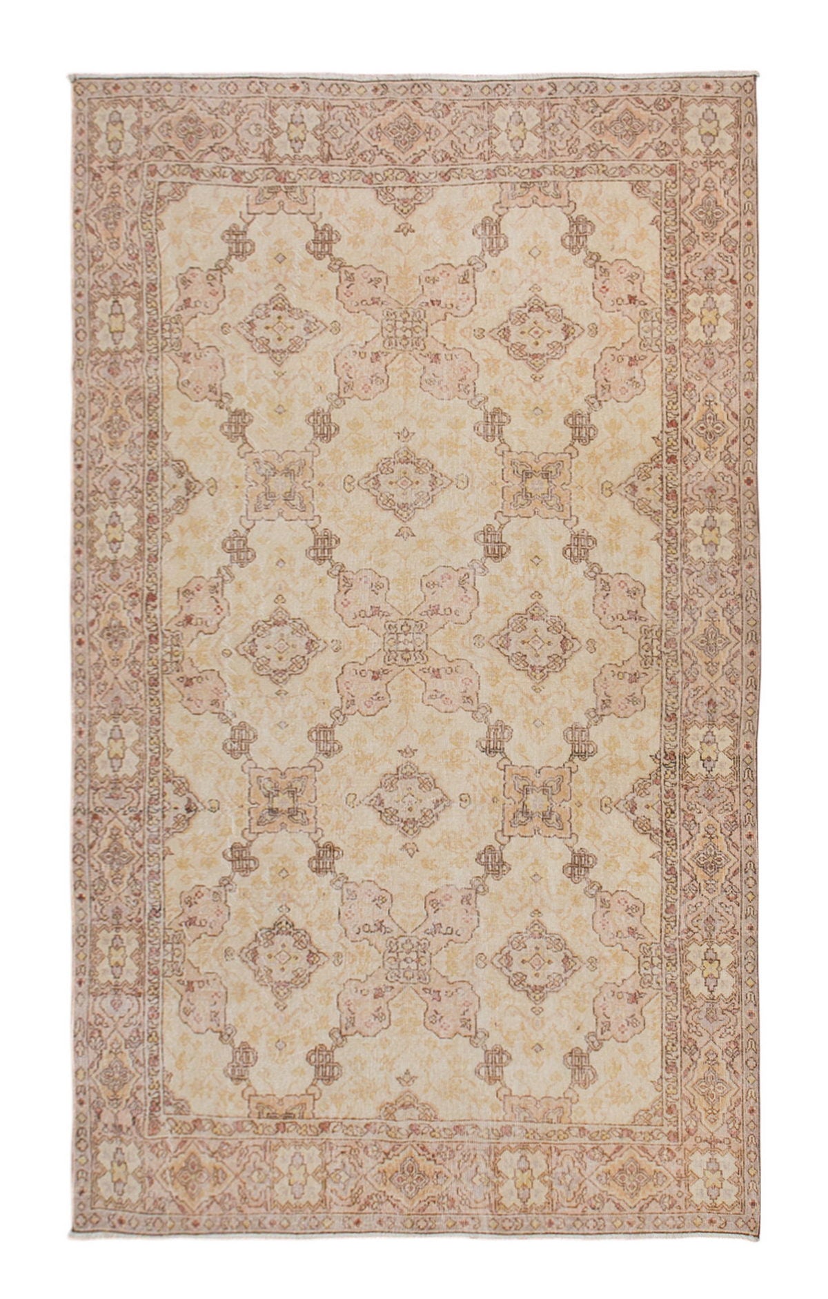 Vintage Isparta Wool Rug 6'7"x9'9" | Handwoven Turkish Rug