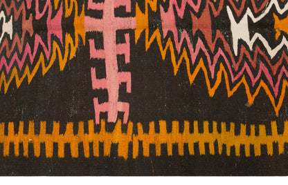 Vintage Kars Kilim Rug, 3.8 x 9.0 ft, 115 x 275 cm, Handwoven Turkish Wool Kilim