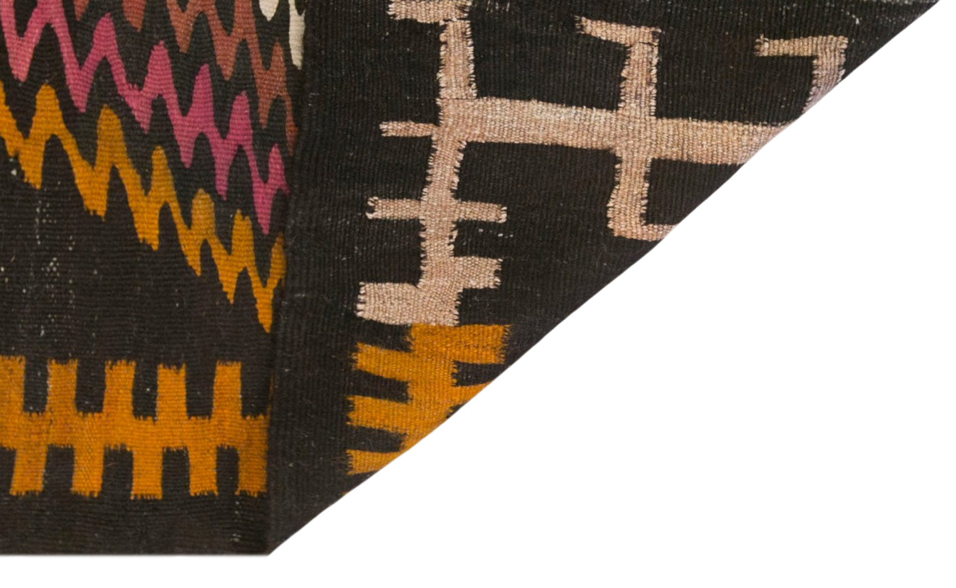 Vintage Kars Kilim Rug, 3.8 x 9.0 ft, 115 x 275 cm, Handwoven Turkish Wool Kilim