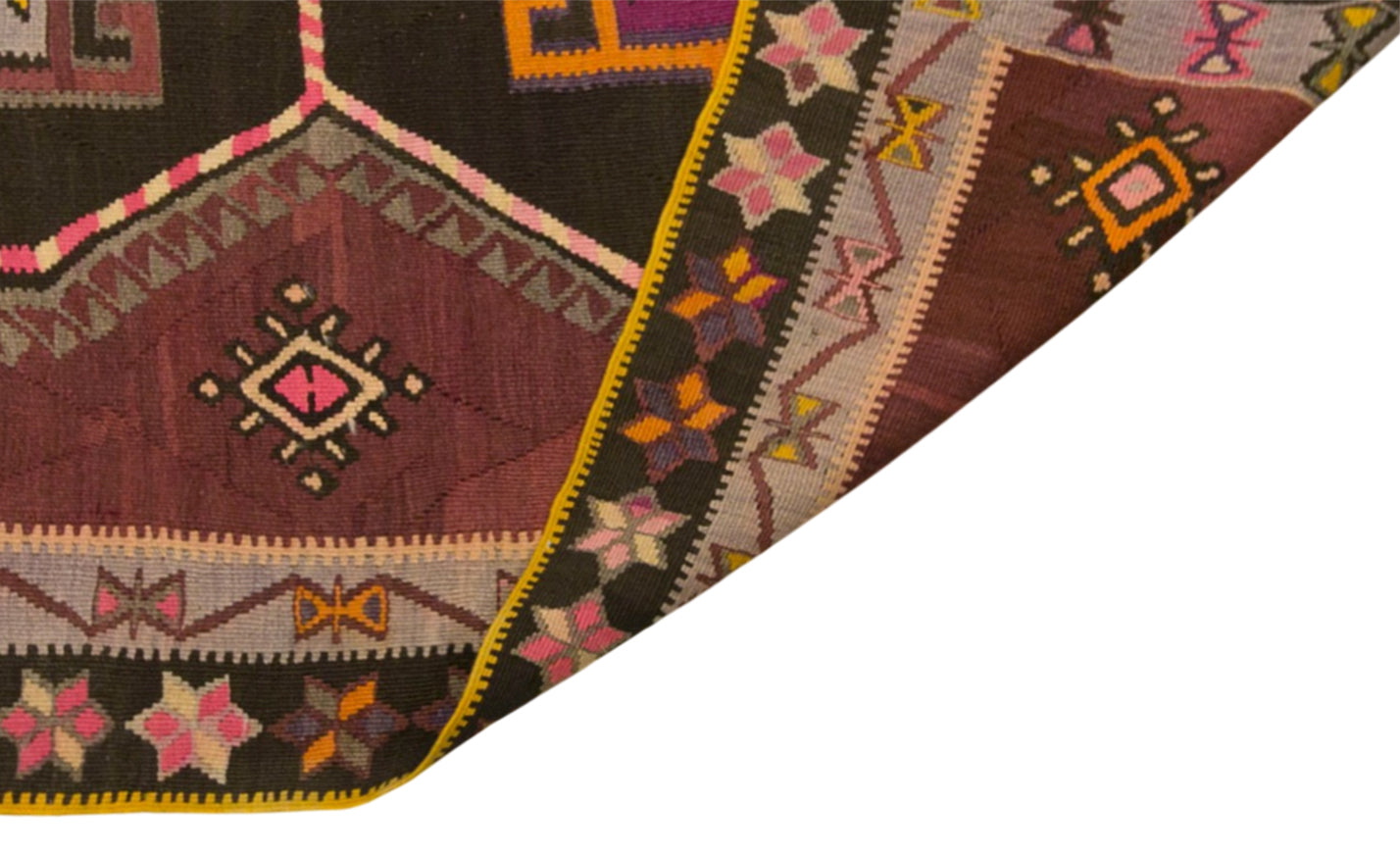 Vintage Kars Kilim Rug, 4.8 x 10.8 ft, 147 x 330 cm, Handwoven Turkish Wool Kilim
