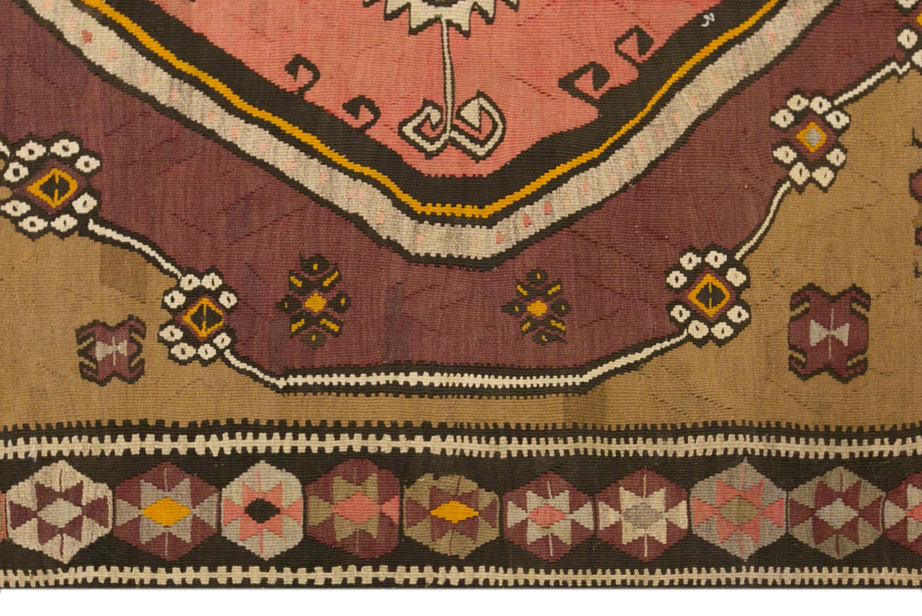 Vintage Kars Kilim Rug, 4.8 x 15.5 ft, 145 x 471 cm, Handwoven Turkish Wool Kilim