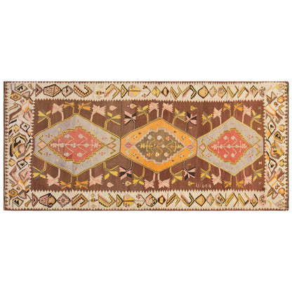 Vintage Kars Kilim Rug, 4.9 x 10.0 ft, 150 x 305 cm, Handwoven Turkish Wool Kilim