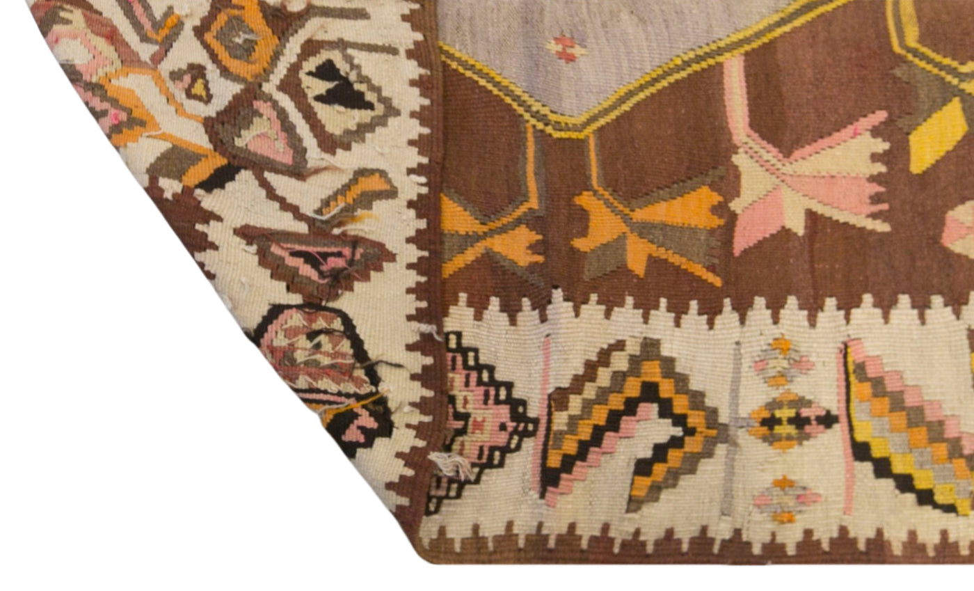 Vintage Kars Kilim Rug, 4.9 x 10.0 ft, 150 x 305 cm, Handwoven Turkish Wool Kilim