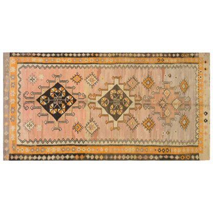 Vintage Kars Kilim Rug, 4.9 x 11.3 ft, 150 x 345 cm, Handwoven Turkish Wool Kilim