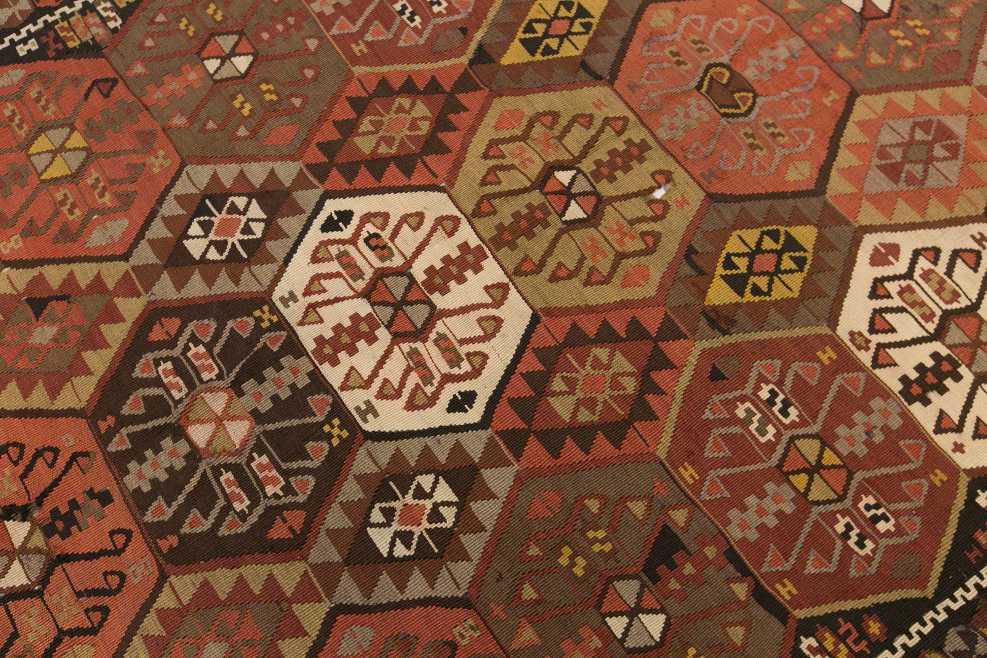 Vintage Kars Kilim Rug, 4.9 x 11.3 ft, 150 x 345 cm, Handwoven Turkish Wool Kilim