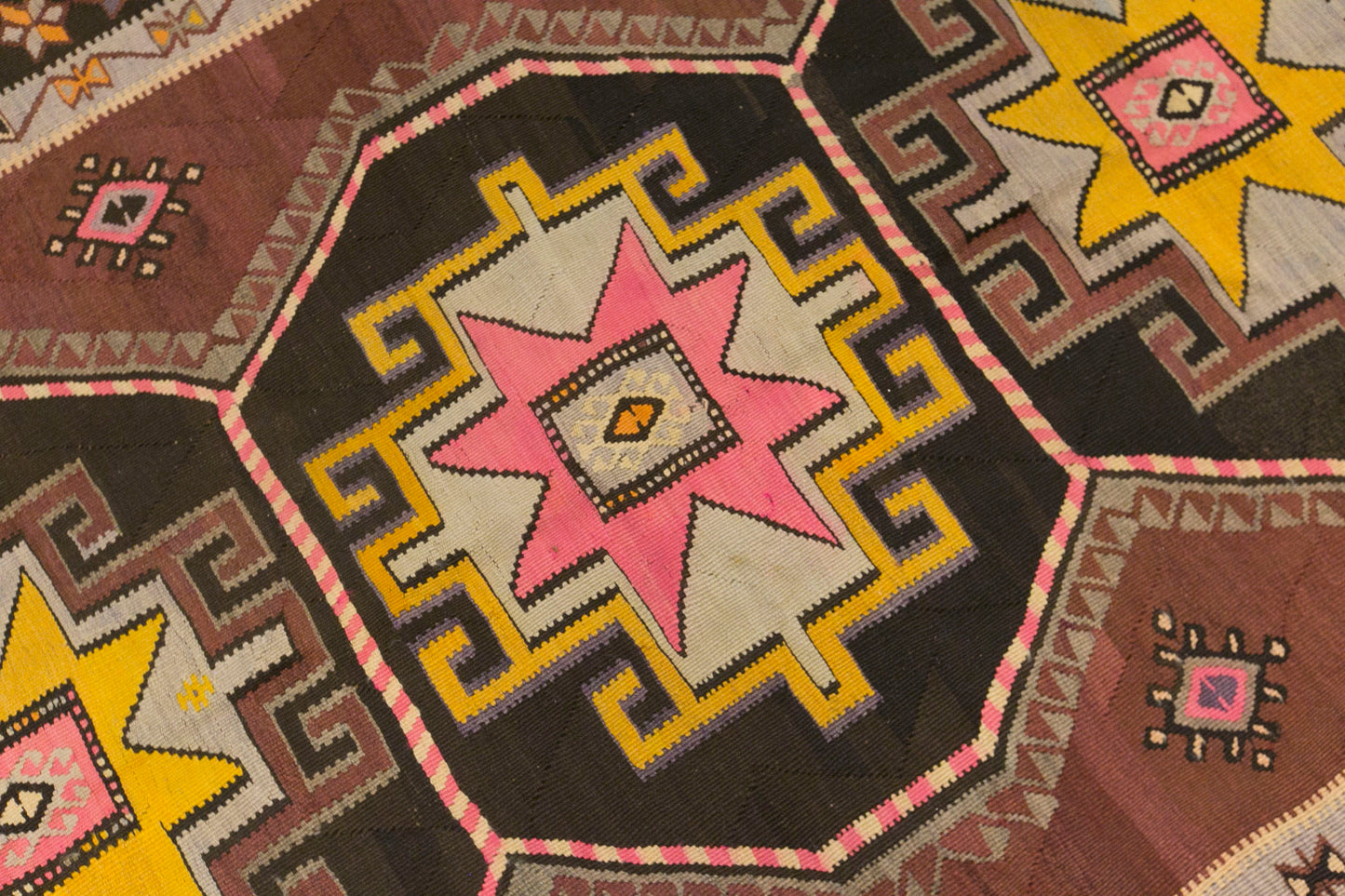 Vintage Kars Kilim Rug, 5.1 x 11.0 ft, 155 x 336 cm, Handwoven Turkish Wool Kilim