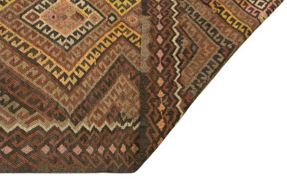 Vintage Kars Kilim Rug, 5.1 x 11.5 ft, 155 x 350 cm, Handwoven Turkish Wool Kilim