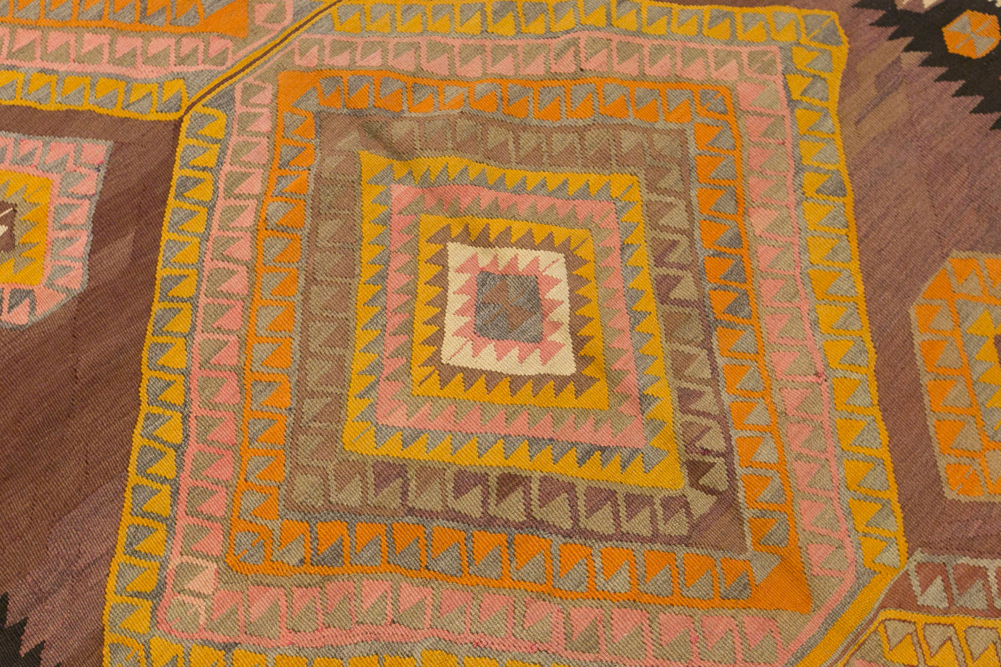 Vintage Kars Kilim Rug, 5.1 x 13.9 ft, 155 x 425 cm, Handwoven Turkish Wool Kilim