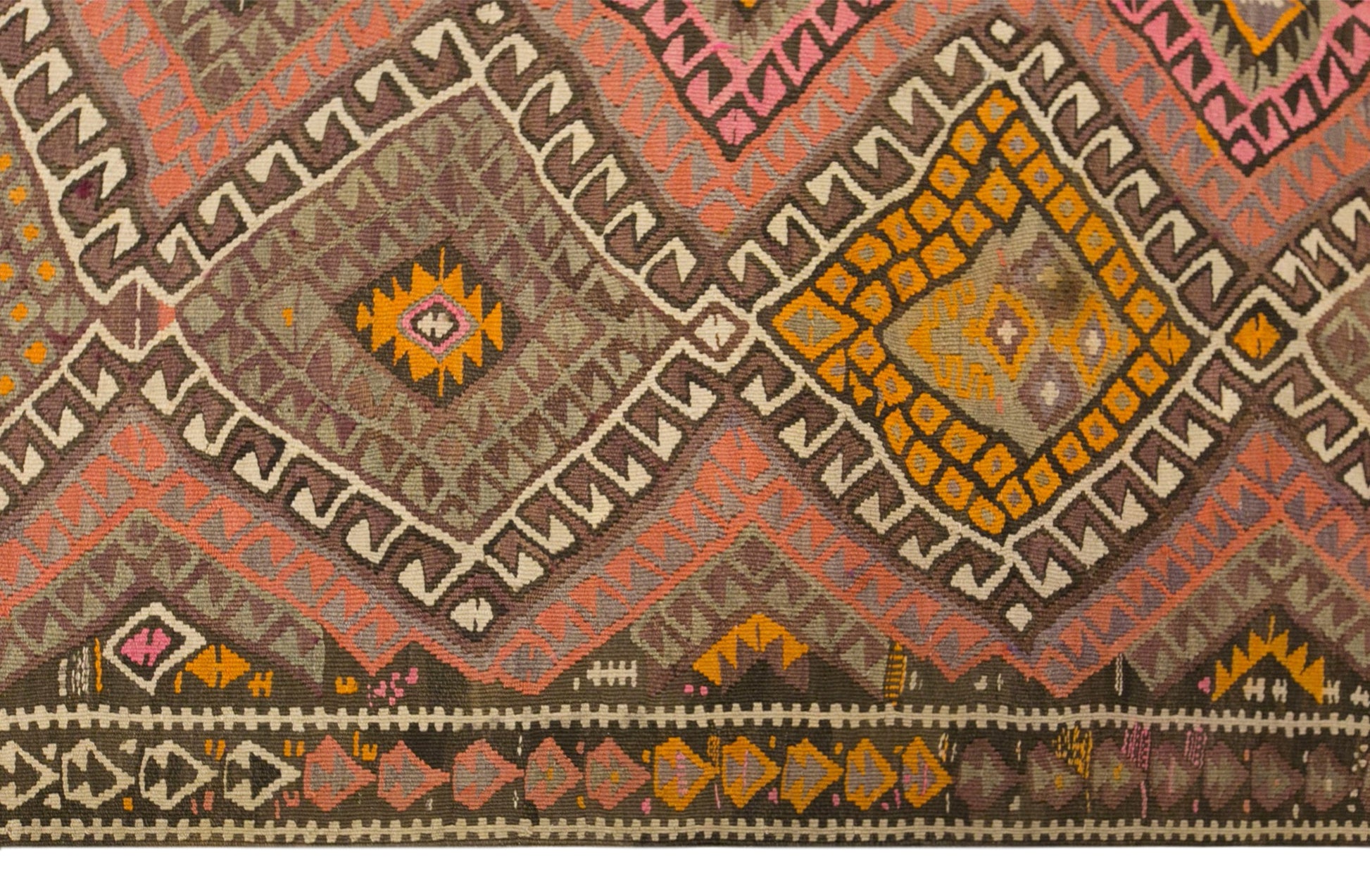 Vintage Kars Kilim Rug, 5.2 x 10.3 ft, 160 x 315 cm, Handwoven Turkish Wool Kilim