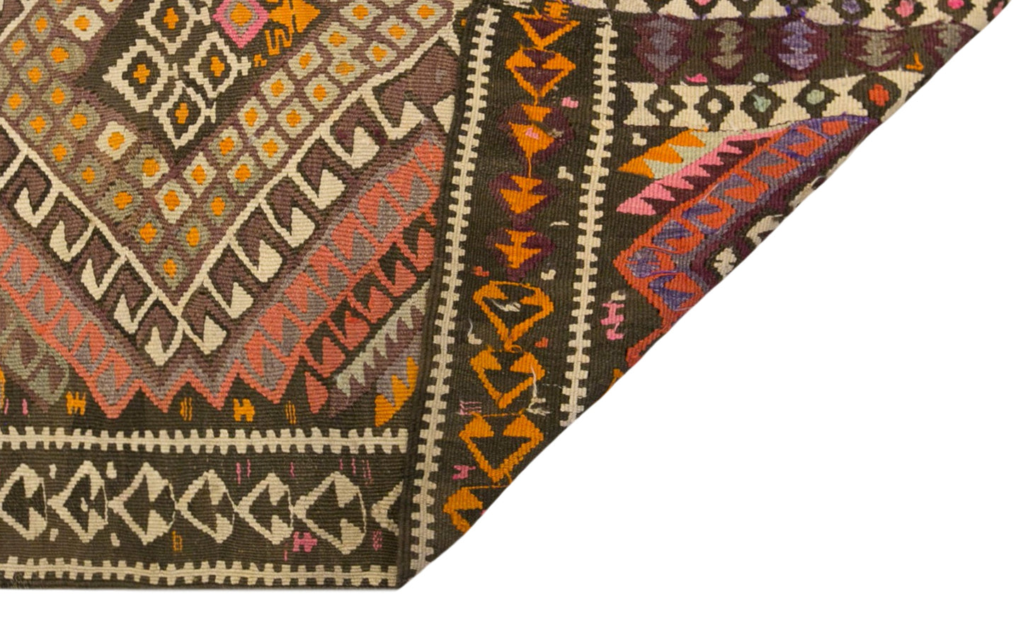 Vintage Kars Kilim Rug, 5.2 x 10.3 ft, 160 x 315 cm, Handwoven Turkish Wool Kilim