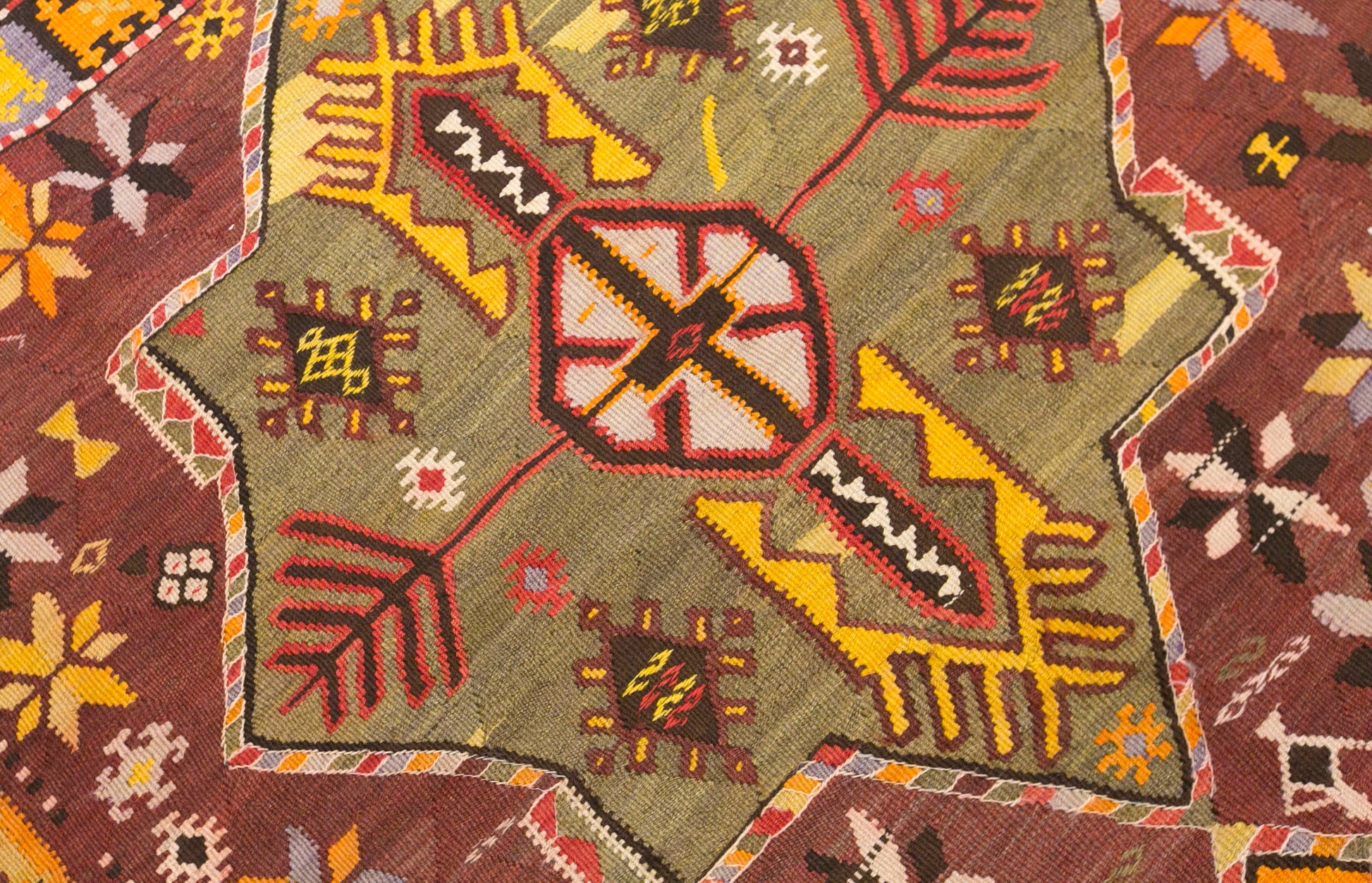 Vintage Kars Kilim Rug, 5.2 x 11.2 ft, 160 x 340 cm, Handwoven Turkish Wool Kilim
